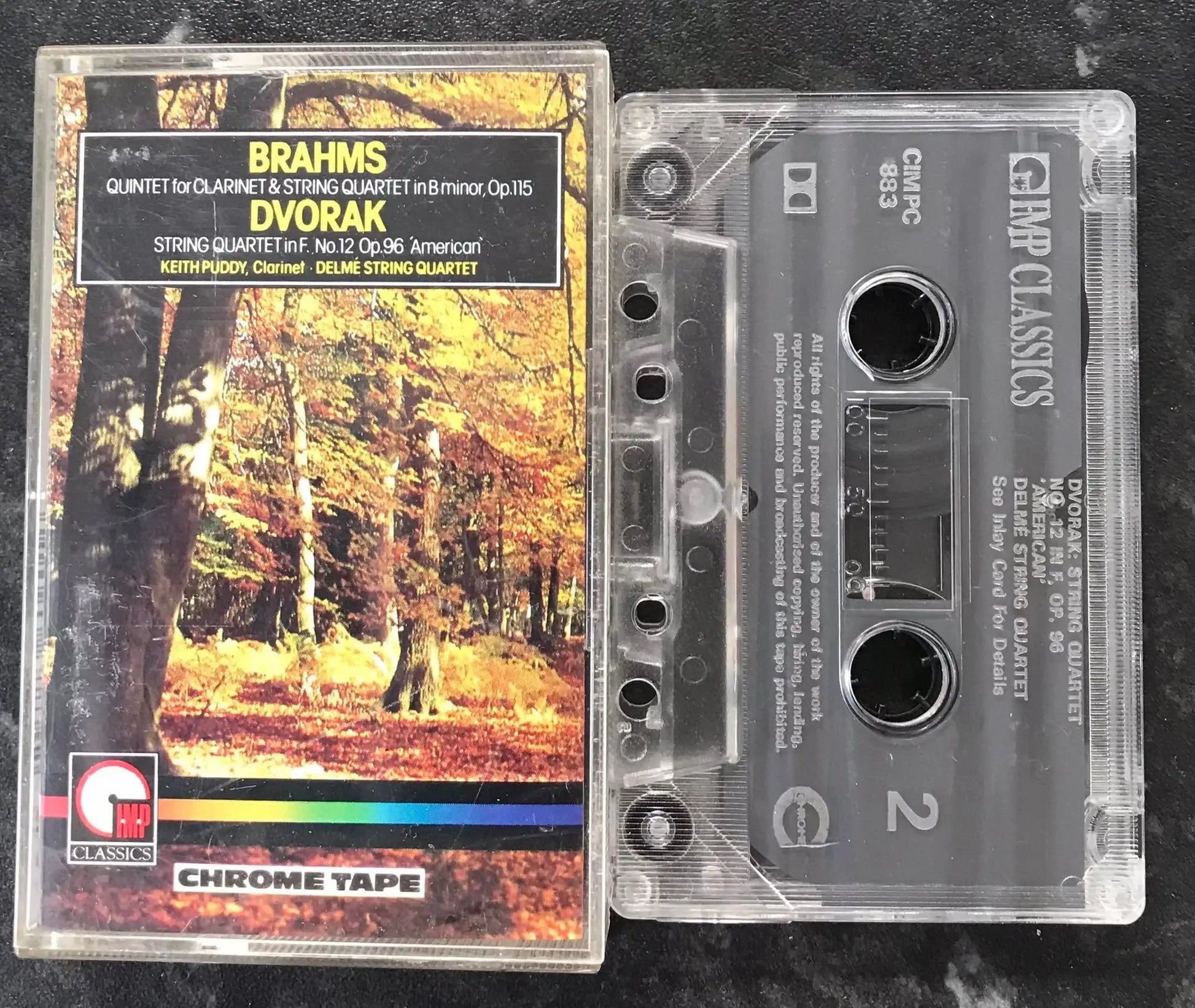 Brahms and Dvorak, Quintet and Quartet, IMP, CIMPC883, Vintage Cassette Magretro