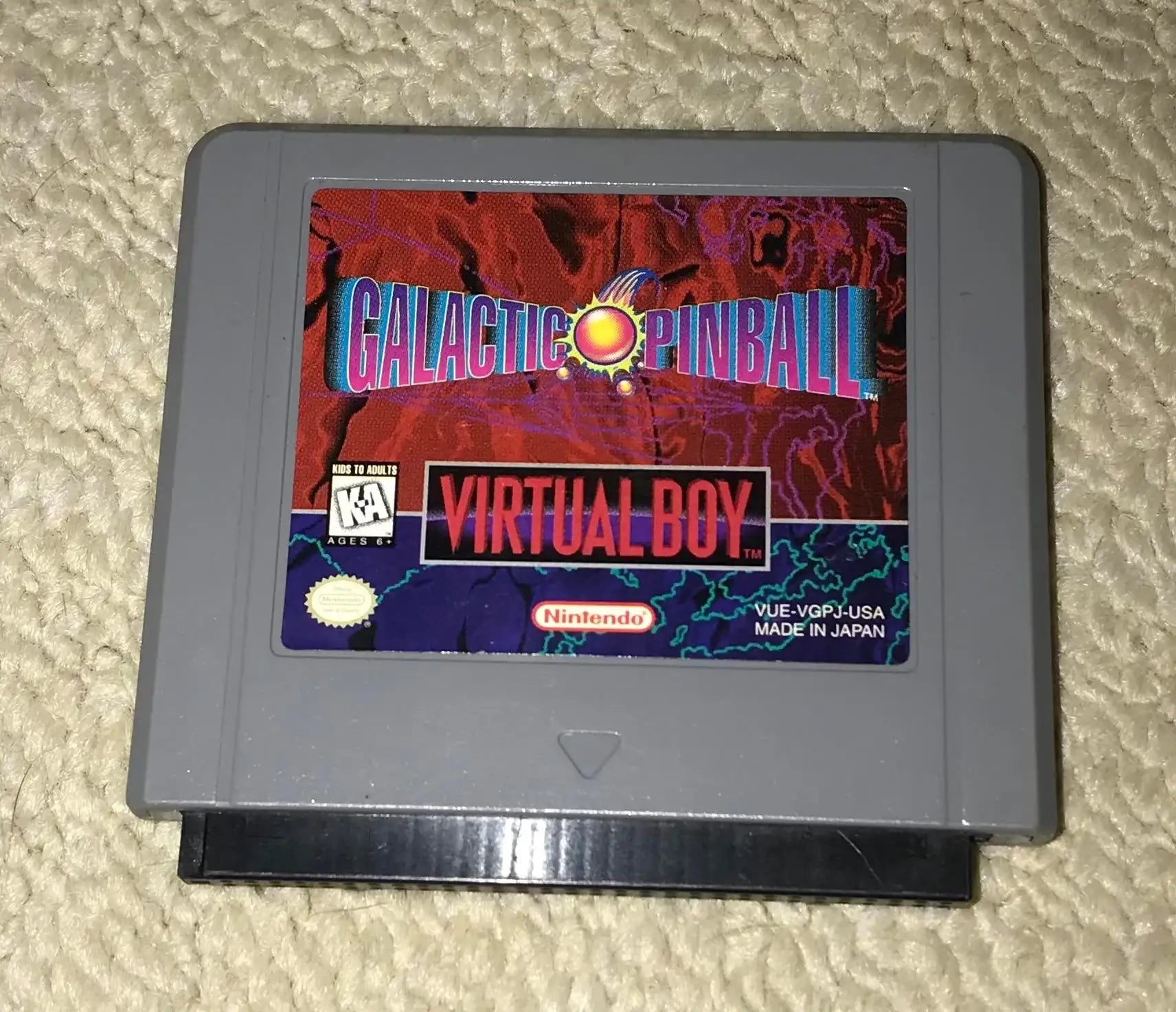 Nintendo Virtual Boy Game, Galactic Pinball Cartridge, Vintage, RARE Magretro