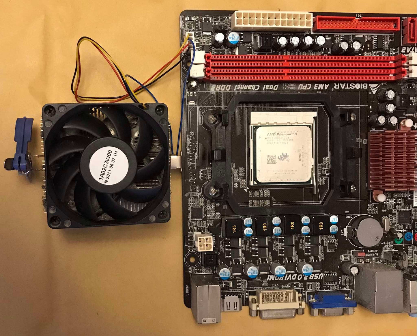 BIOSTAR A880G+ MOTHERBOARD, PCI EXPRESS 2.0, VER: 6.3, CPU DDR3 + AMD CPU Phenom Magretro