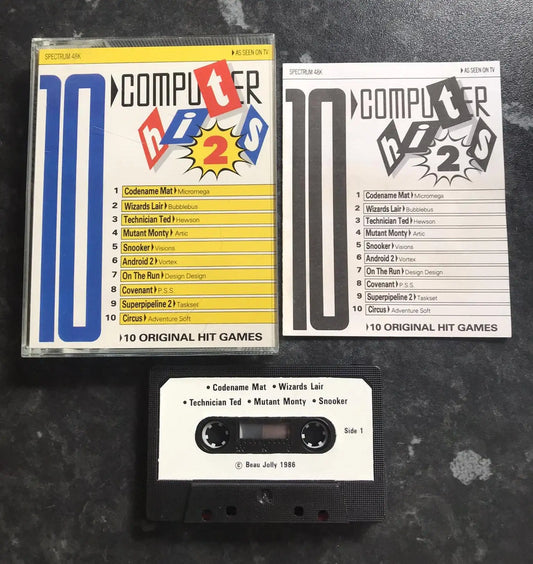 10 Computer Hits 2, ZX Spectrum by Beau Jolly, WORKING Magretro