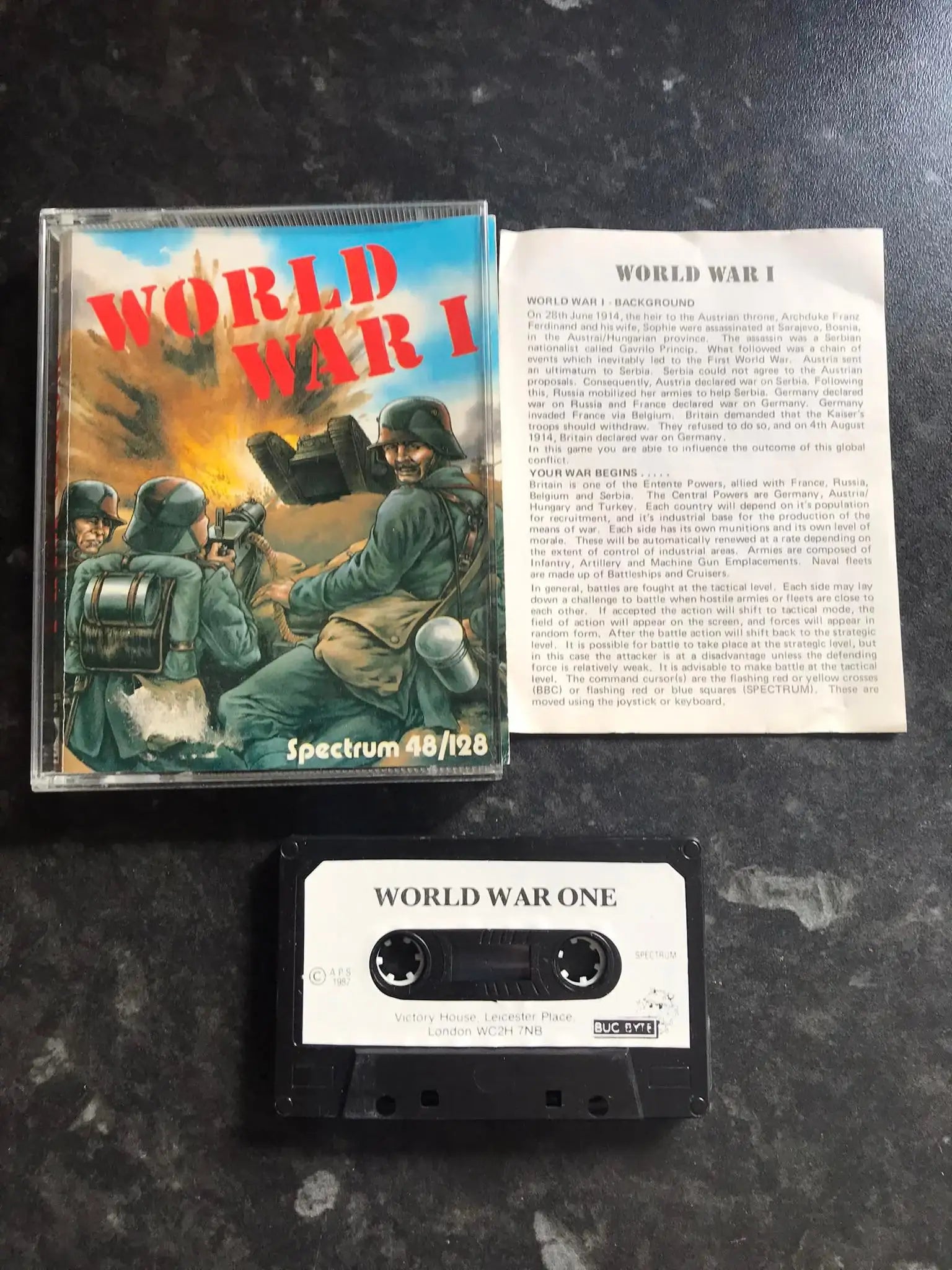 World War 1, ZX Spectrum by Argus Press, Working Magretro