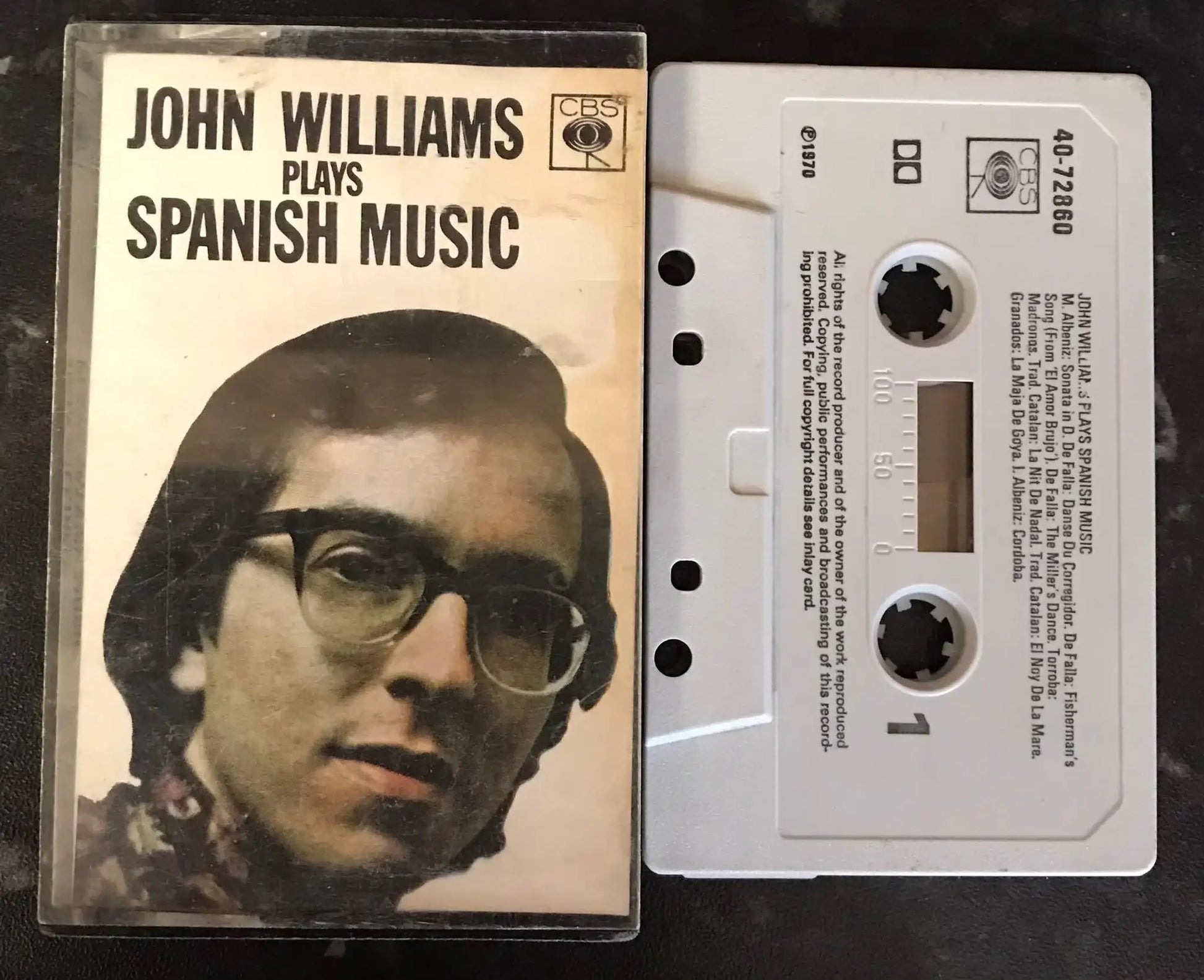 John Williams Plays Spanish Music Album, CBS, 40-72860, Vintage Cassette Magretro