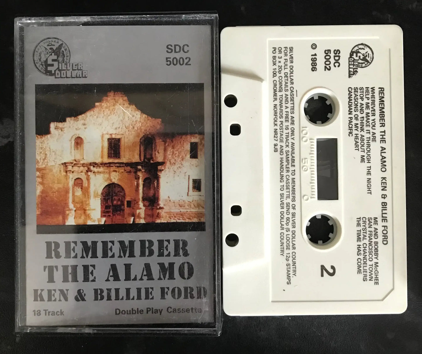 Ken & Billie Ford, Remember the Alamo, $ilver Dollar, SDC 5002, Vintage Cassette Magretro
