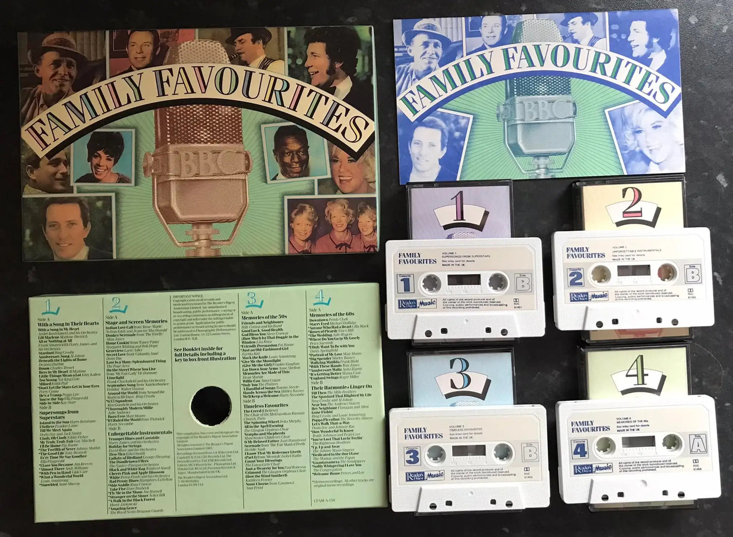 Family Favourites Album, 4 tape set, Reader's Digest, RDC 91451, Vintage Cassett Magretro