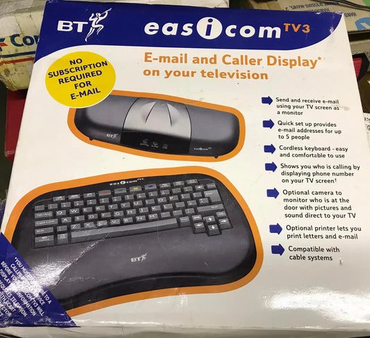 Vintage Easicom TV3 TV Internet Keyboard UK boxed Magretro