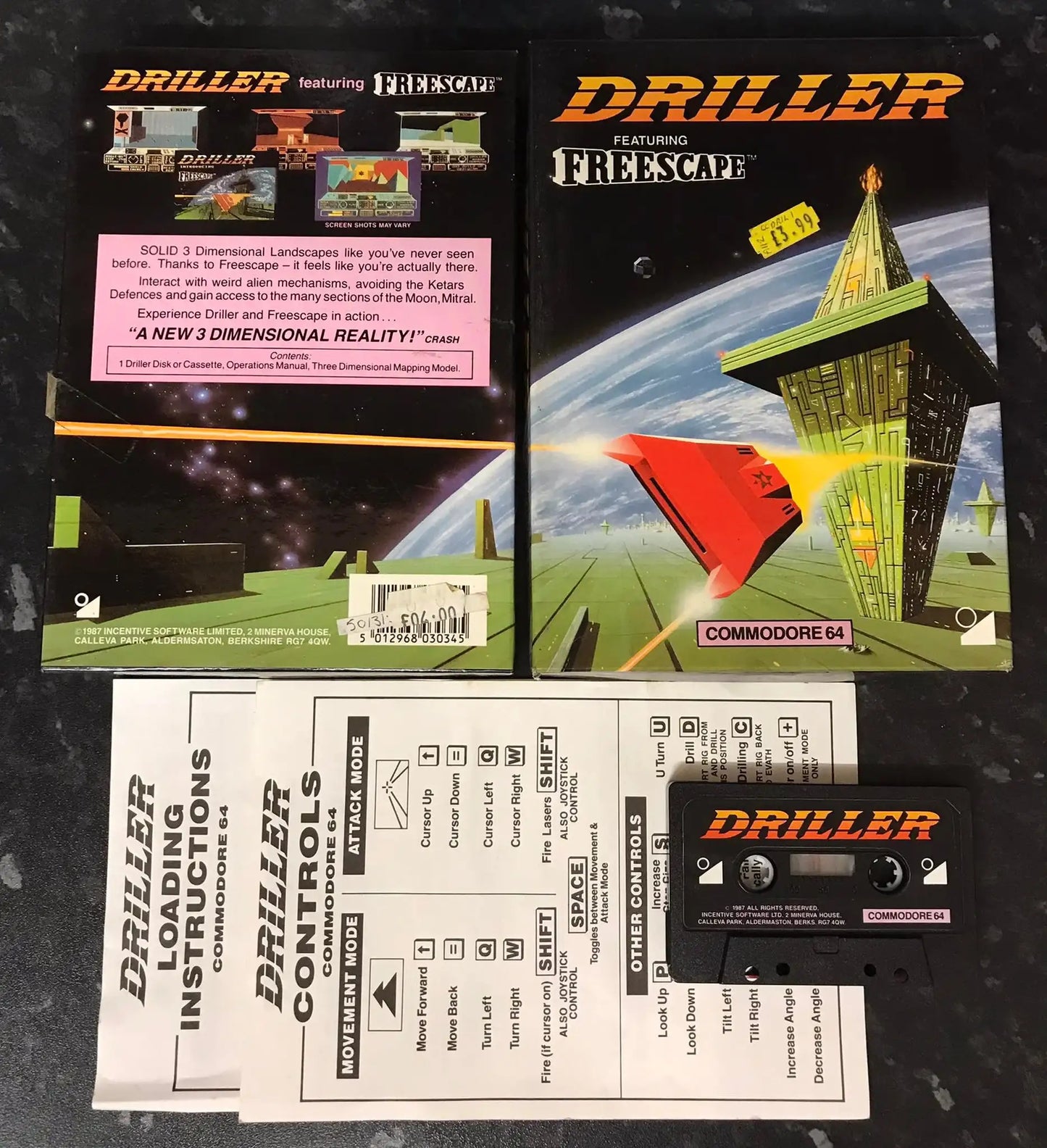 Driller, C64, Released by Incentive Software Ltd, WORKING Magretro