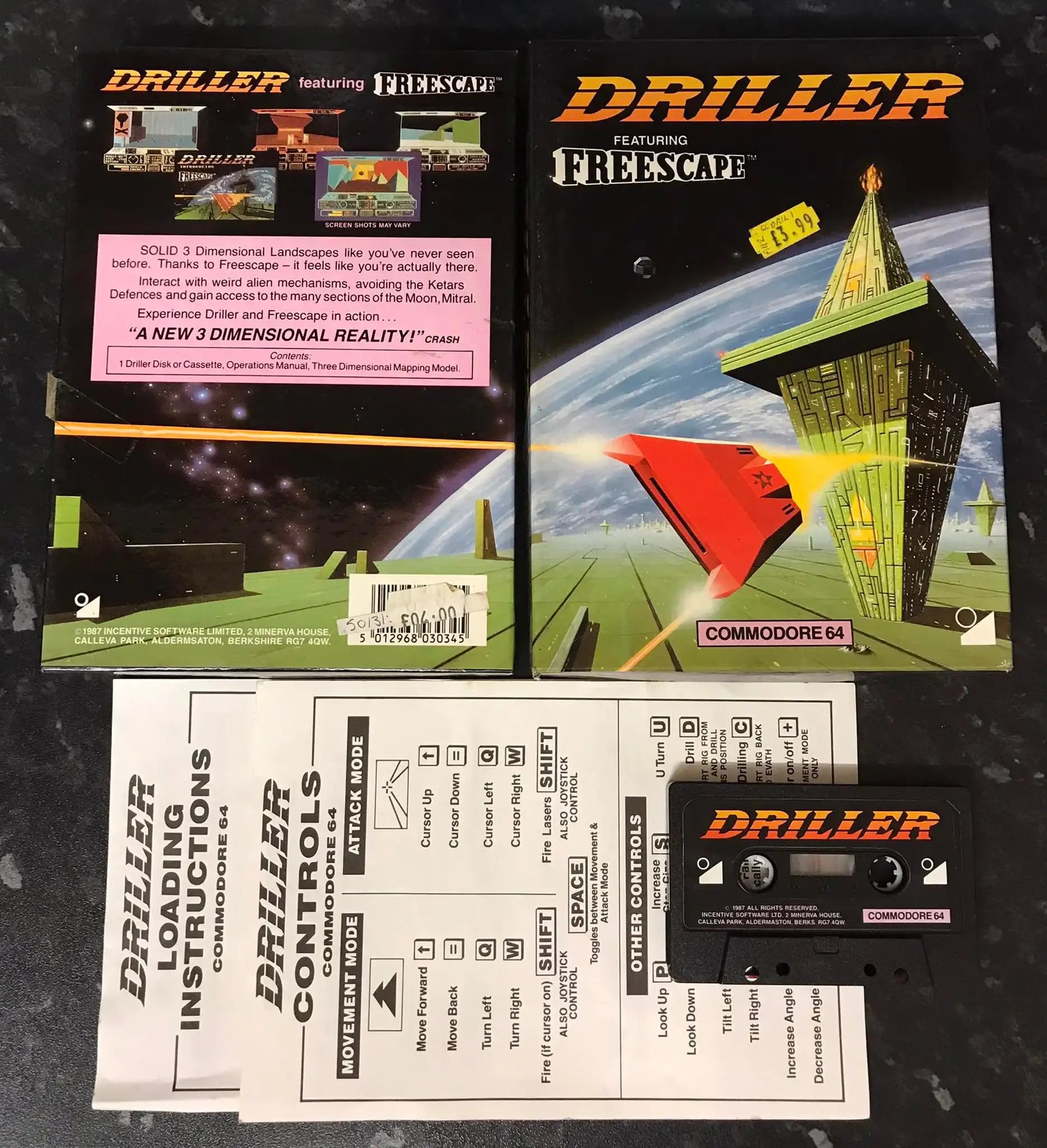 Driller, C64, Released by Incentive Software Ltd, WORKING Magretro