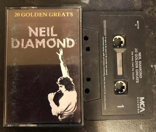 Neil Diamond 20 Golden Greats Album, MCA Records, MCTVC 2, Vintage Cassette Magretro