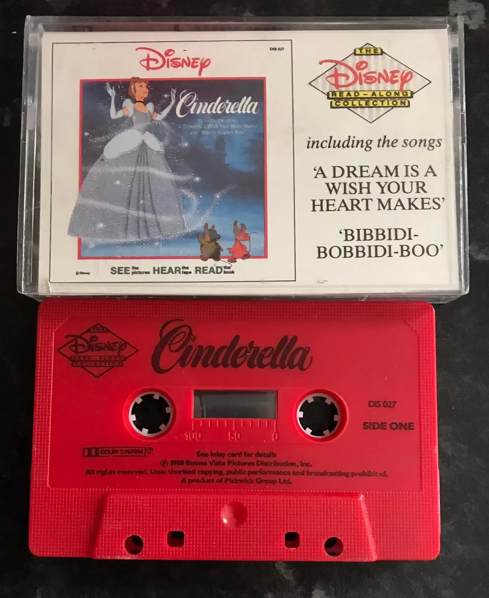 Cinderella, Disney Read Along, DIS 027, Vintage Cassette Magretro