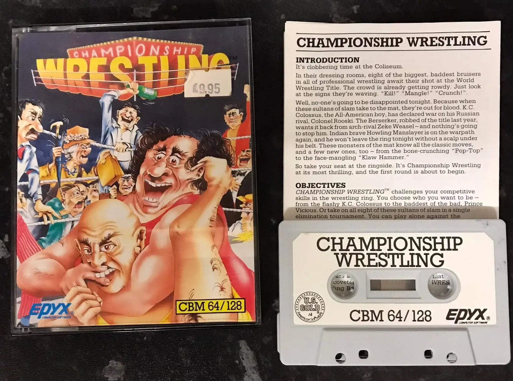 Championship Wrestling, C64 game by Epyx Software, RARE, WORKING Magretro