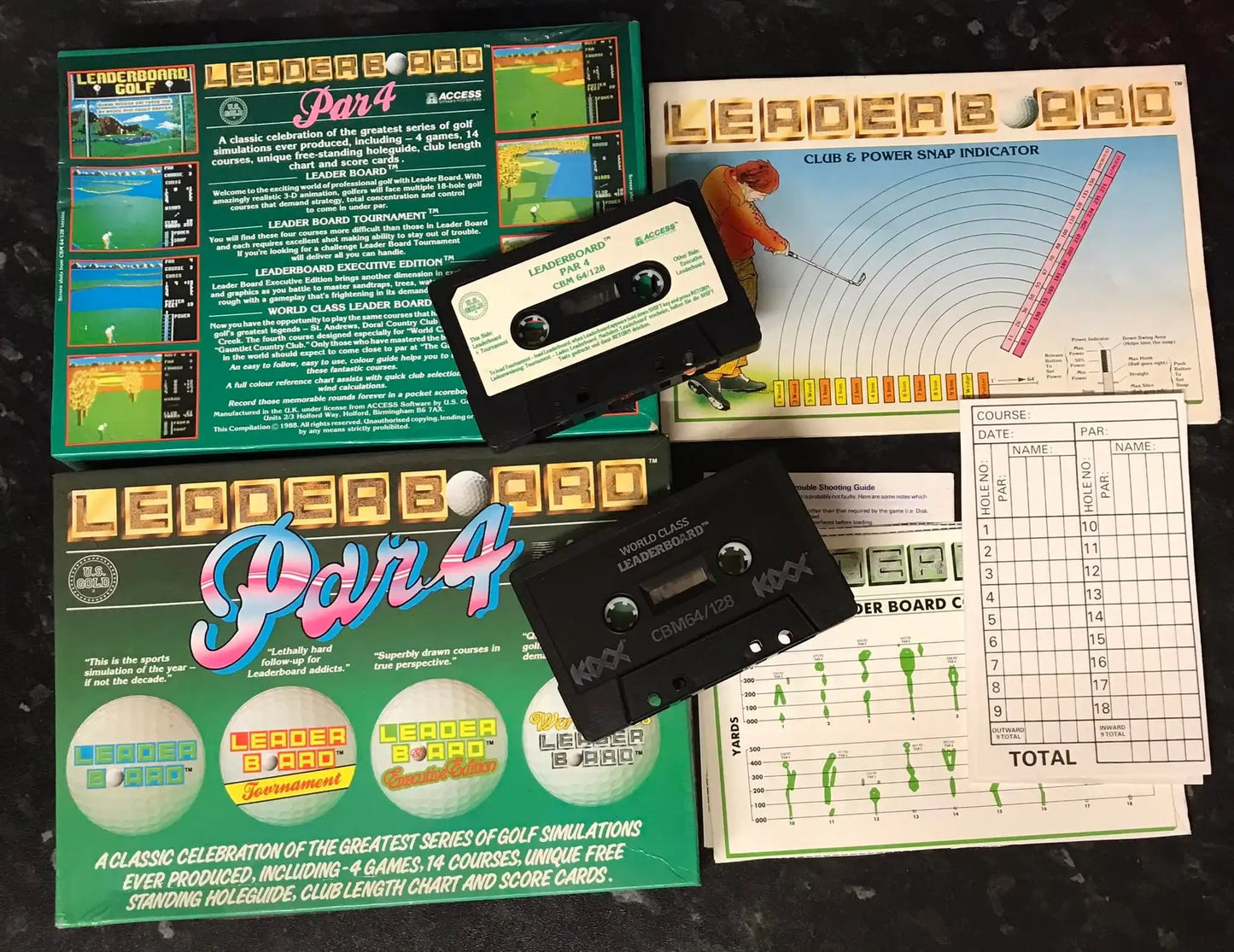 Leaderboard Par 4, C64, by US Gold (RARE), WORKING Magretro