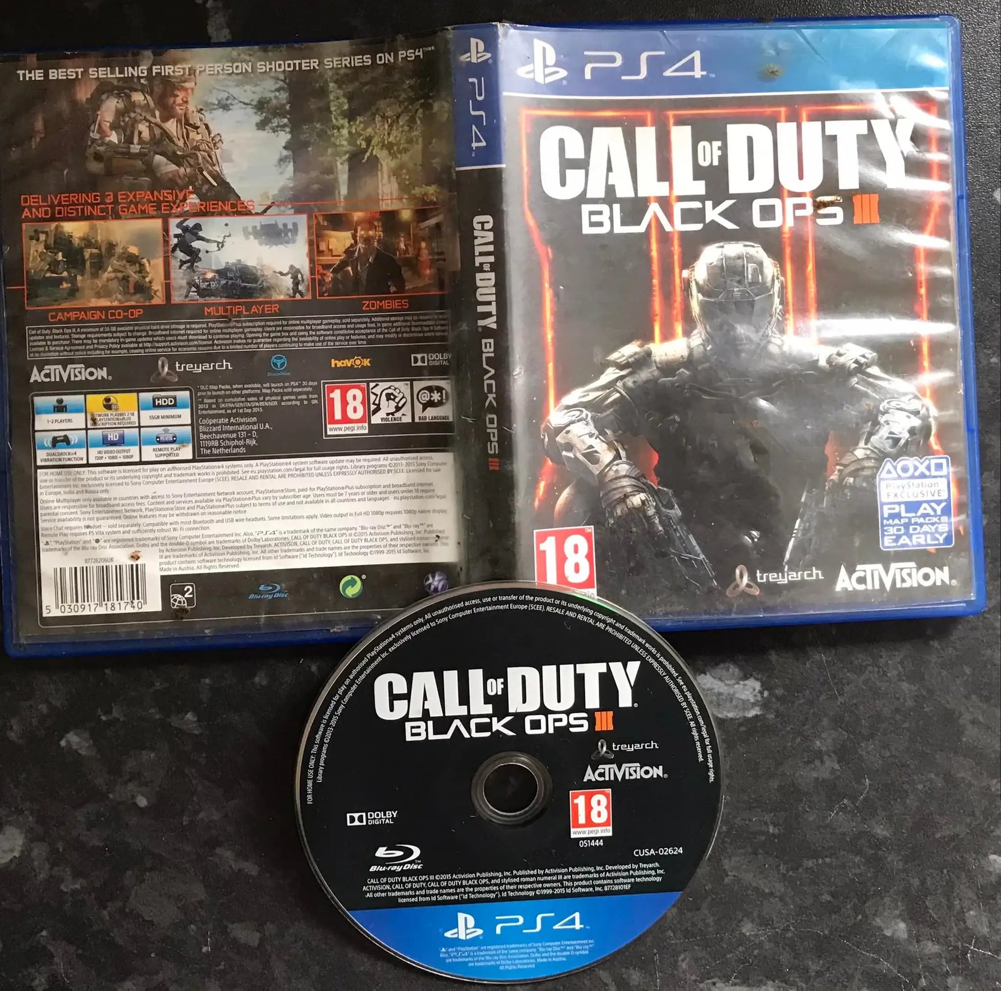 Call of Duty Black Ops III, Playstation 4 Game, UK PAL, PS4 Magretro