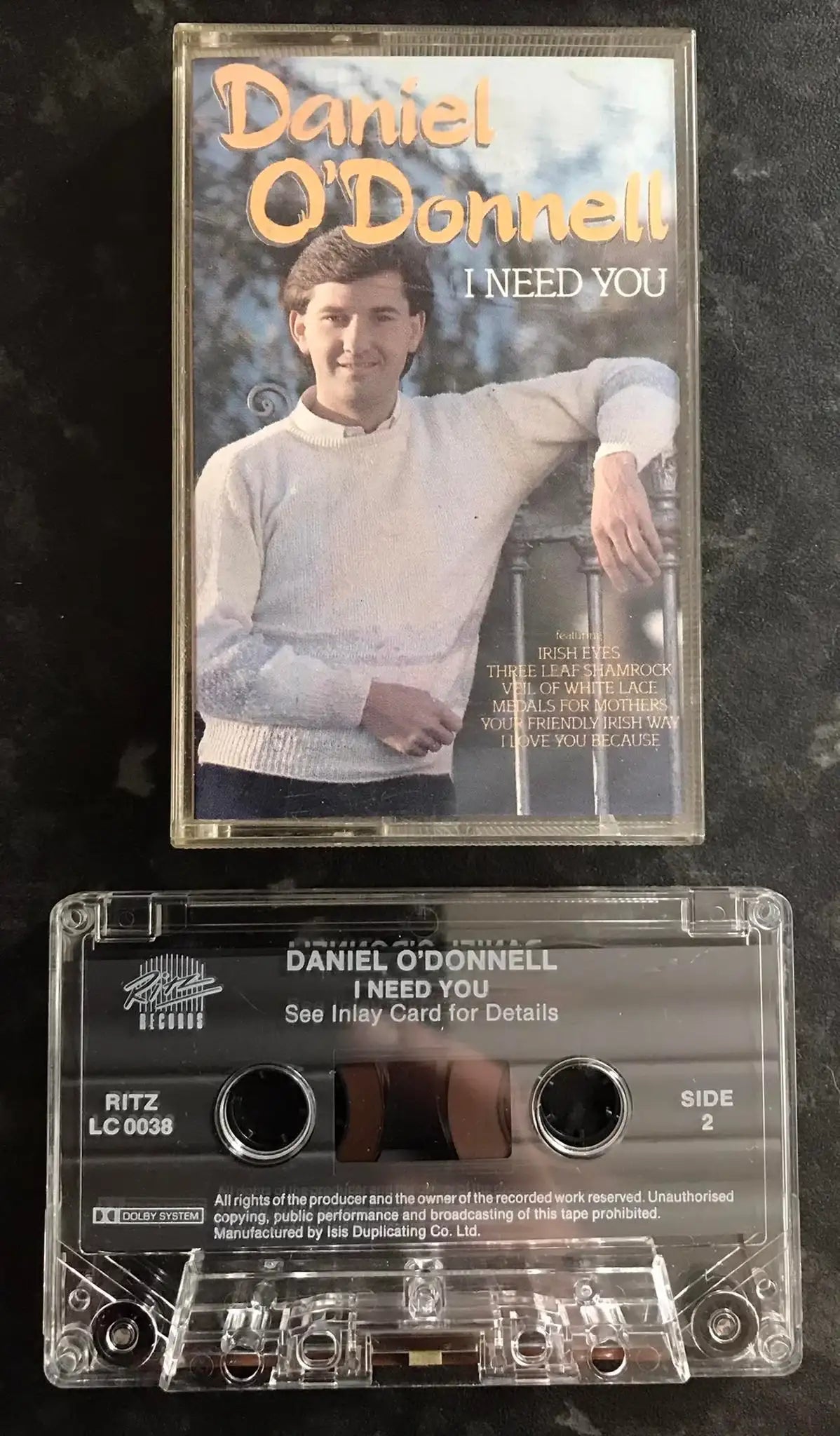 Daniel O'Donnell, I Need You Album, Ritz Records,Ritz LC0038 Magretro