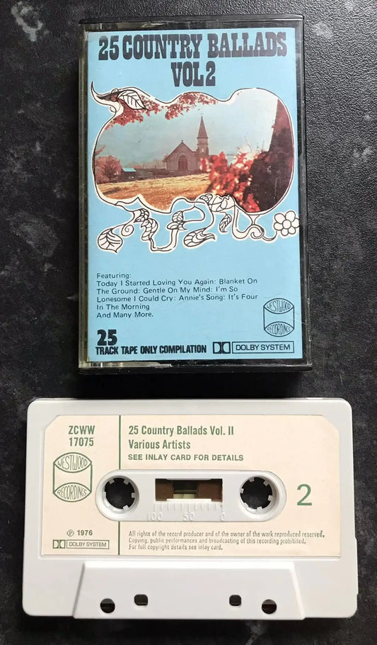 25 Country Ballads, Vol 2, WESTWOOD REC, ZCWW 17075, Vintage Cassette Magretro