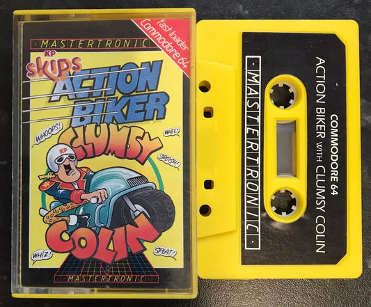 Action Biker with Clumsy Colin, C64 Game by Mastertronic, WORKING Magretro