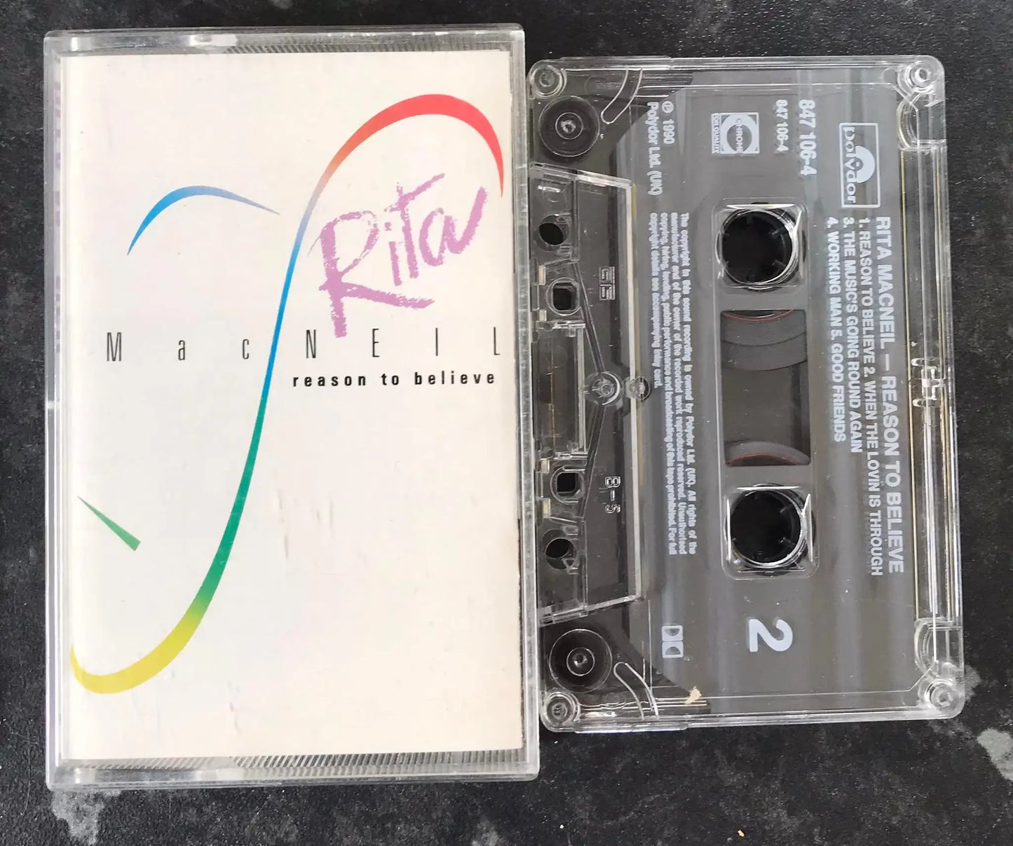 Rita MacNeil, ReasonTo Believe Album, Polydor, 847-106-4, Vintage Cassette Magretro