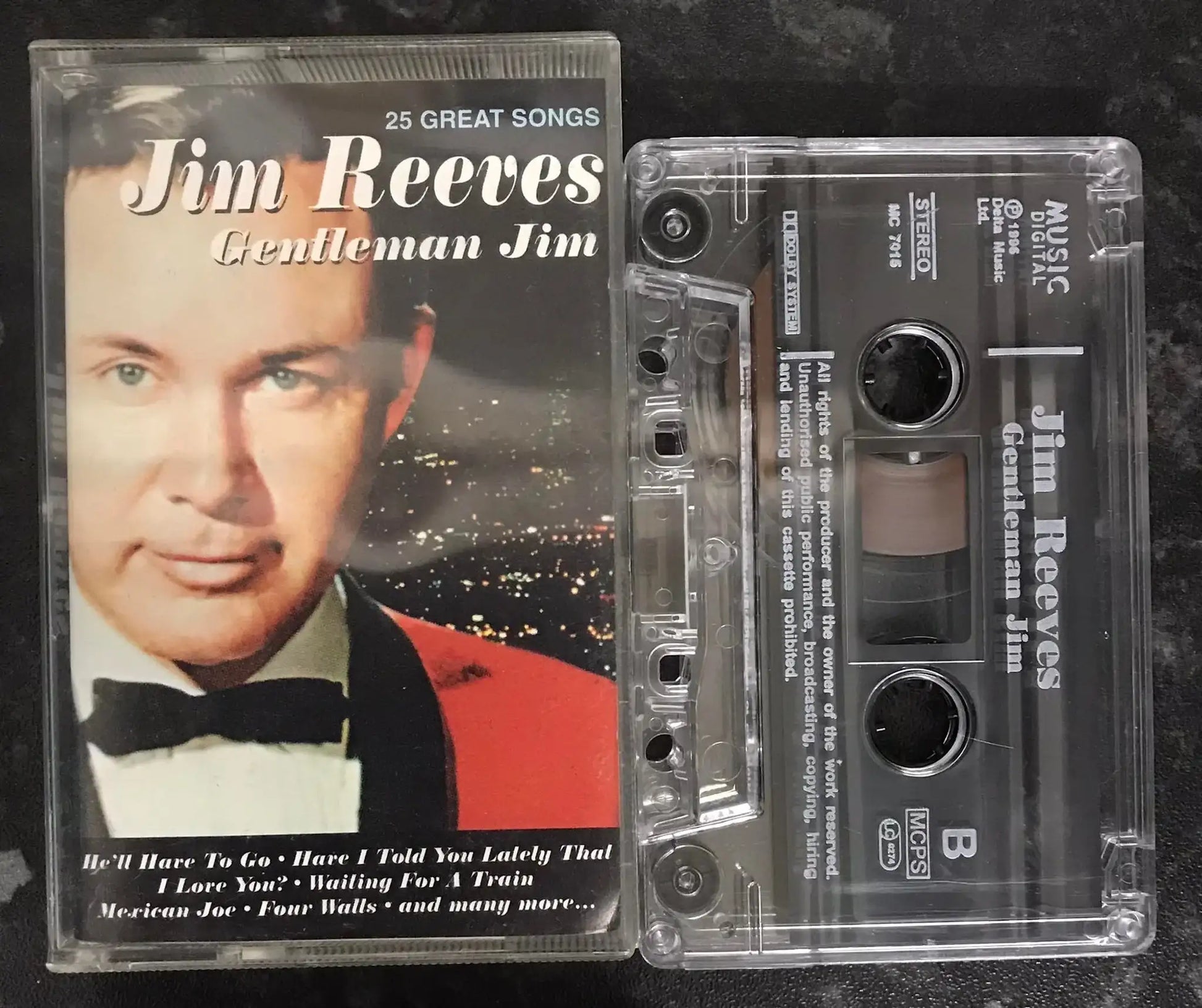 Jim Reeves, Gentleman Jim Album, mc 7015, Music Digital, Vintage Cassette Magretro