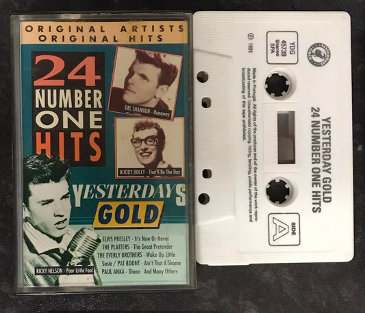 24 Number One Hits Album, Yesterdays Gold, YDG 45739, Vintage Cassette Magretro