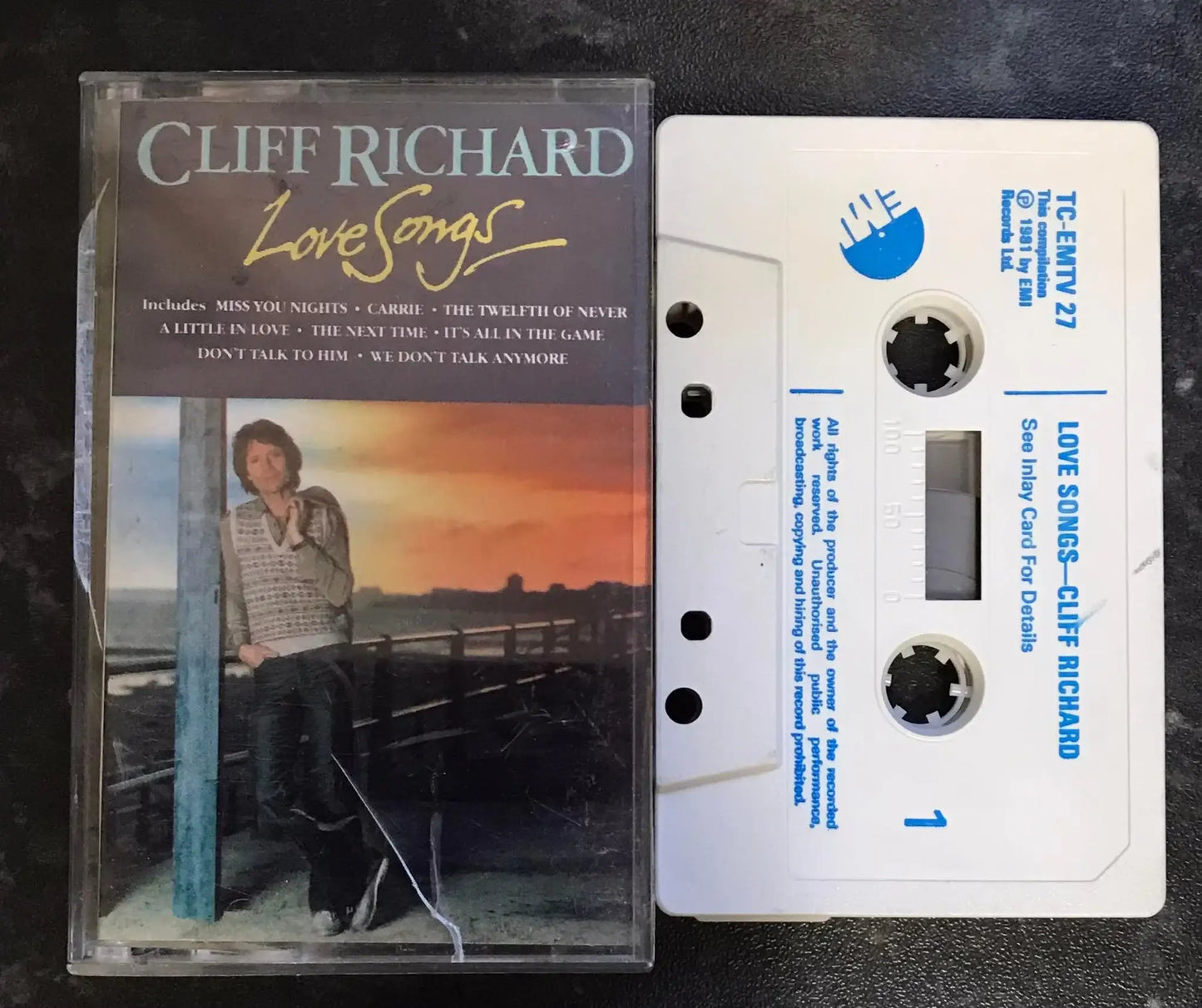 Cliff Richard, Love Songs Album, EMI, TC-EMTV 27, Vintage Cassette Magretro