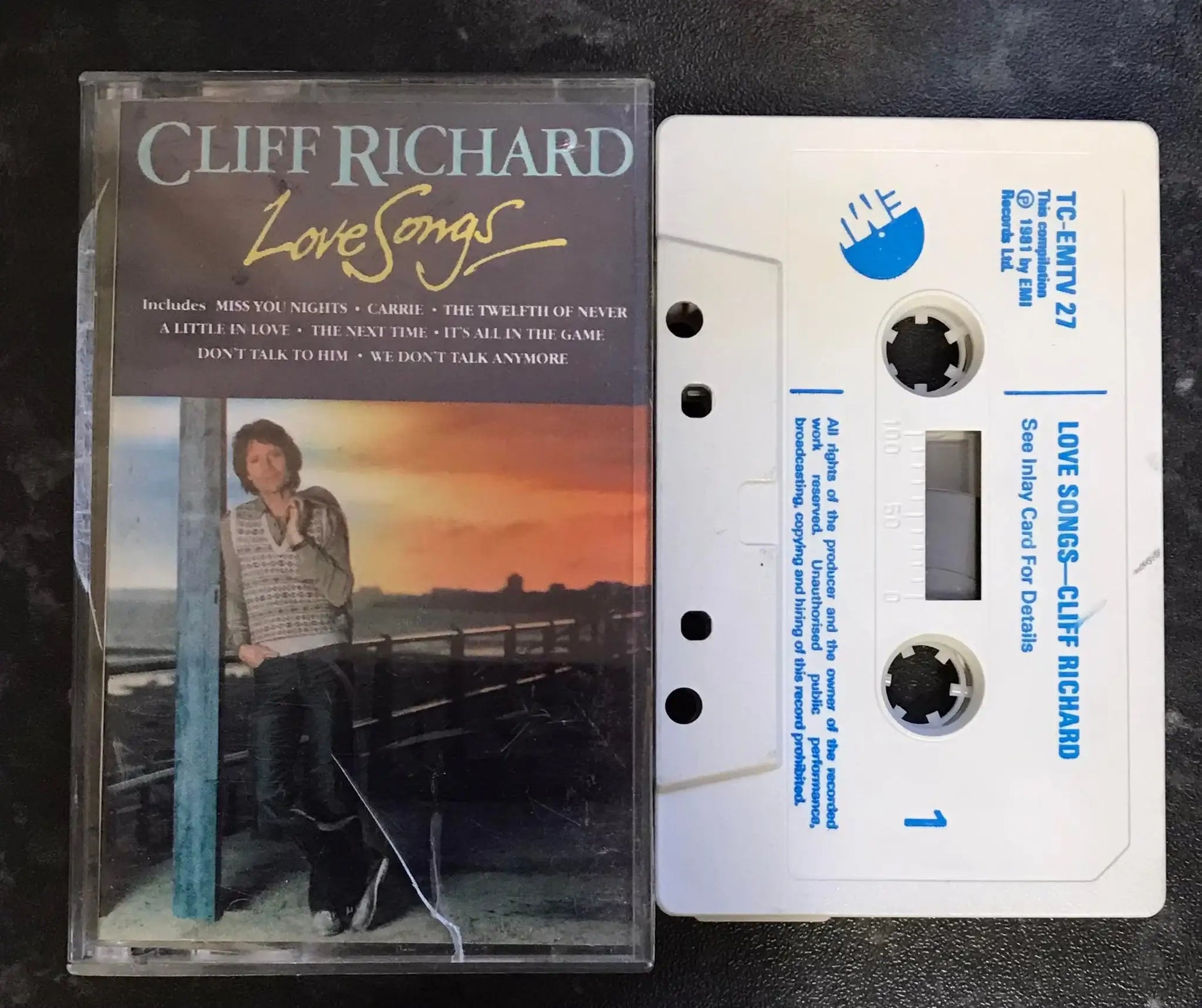 Cliff Richard, Love Songs Album, EMI, TC-EMTV 27, Vintage Cassette Magretro
