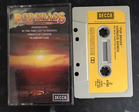 Pop Brass Album, Decca Label, ktbc 7, Vintage Cassette Magretro
