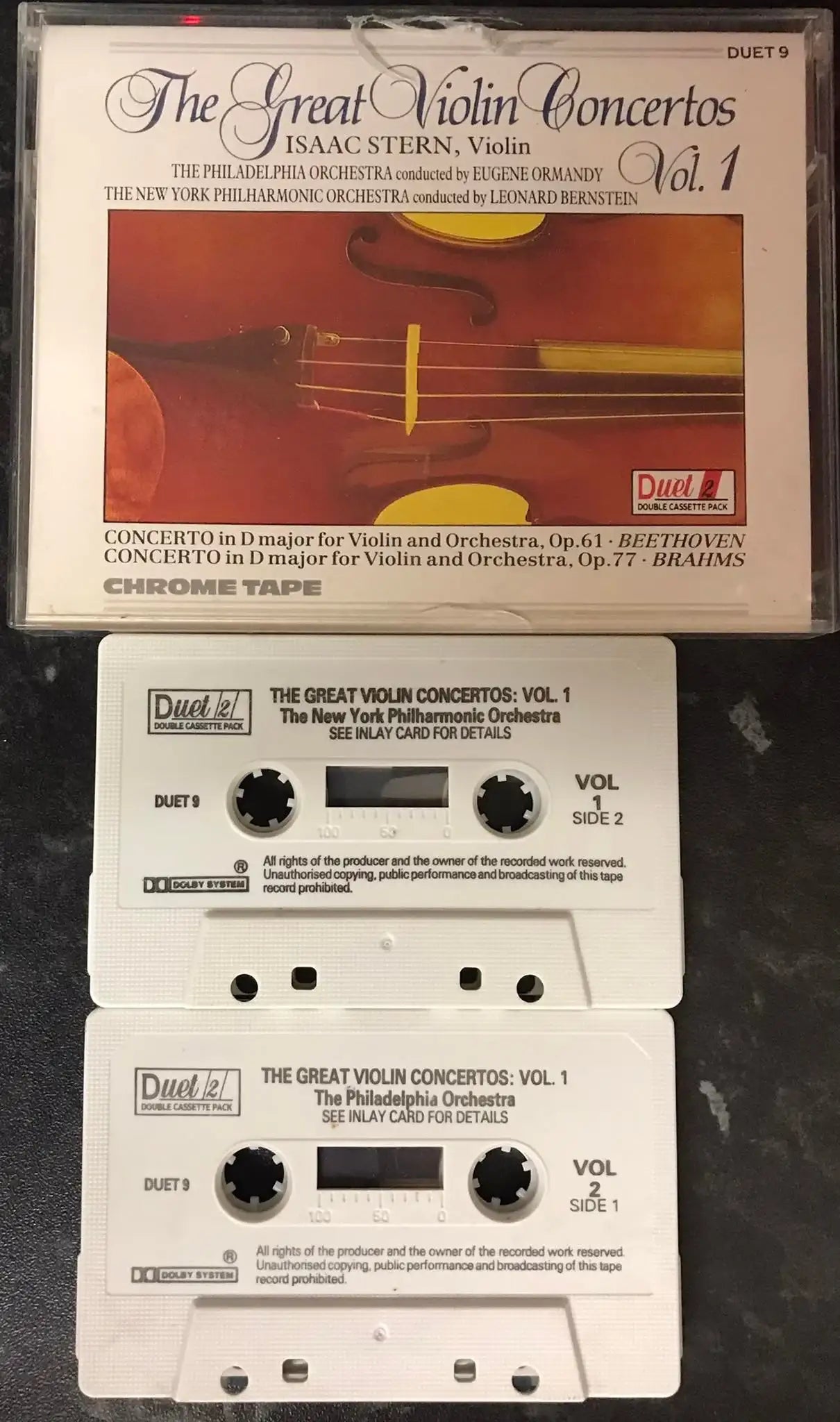 The Great Violin Concertos Vol. 1, Duet 9, Duet 2 Label, Vintage Cassette Magretro