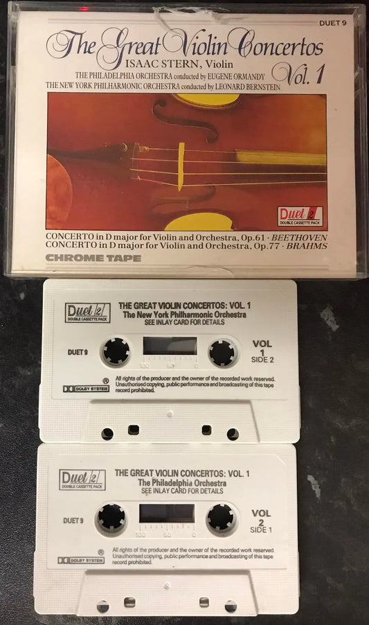 The Great Violin Concertos Vol. 1, Duet 9, Duet 2 Label, Vintage Cassette Magretro