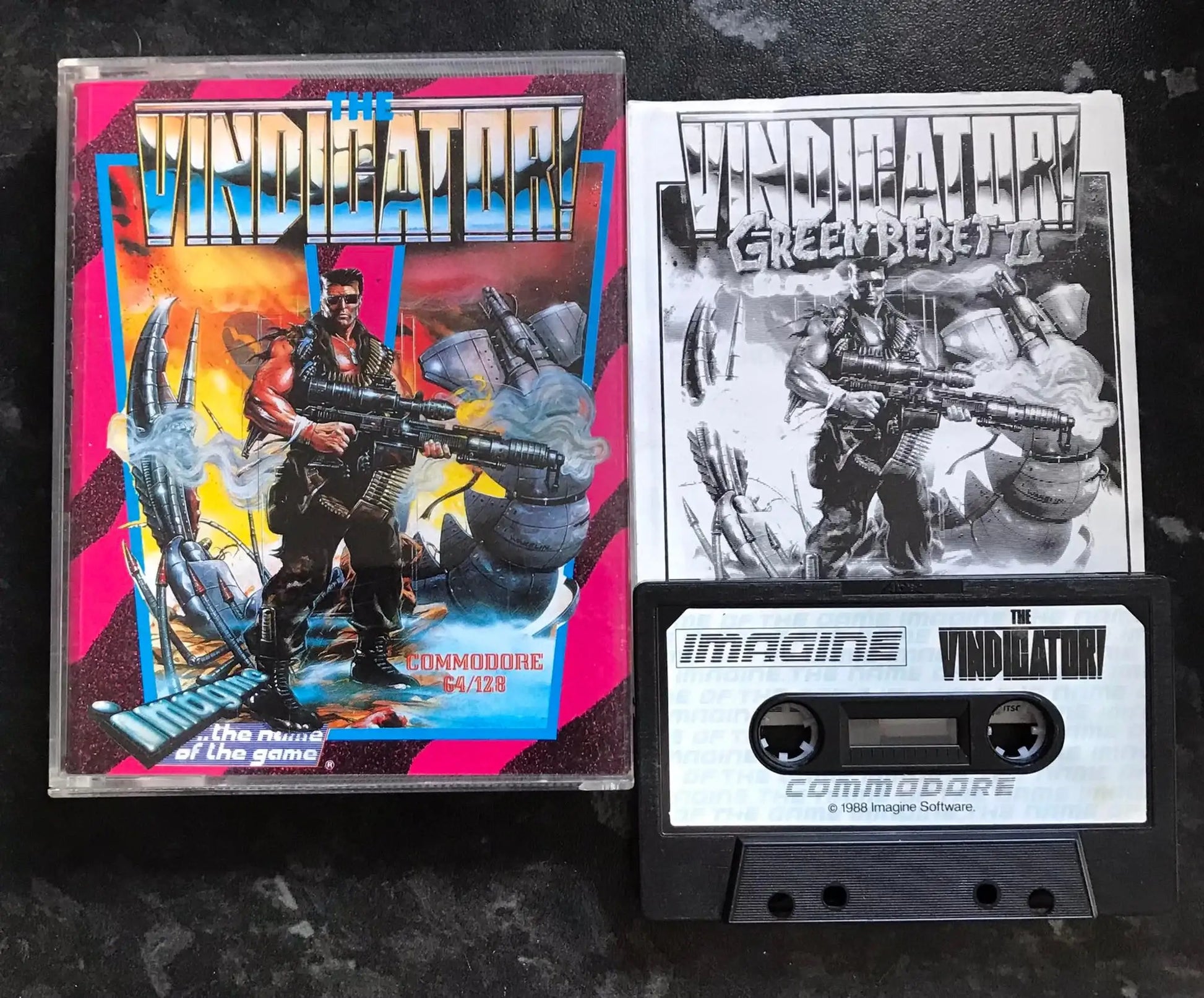 The Vindicator!, C64 game by Imagine Software, Green Beret II, RARE, WORKING Magretro
