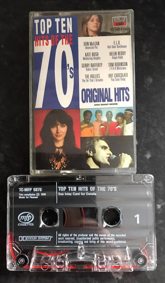 Top Ten Hits of the 70's, Music For Pleasure. TC-MFP 5875, Vintage Cassette Magretro