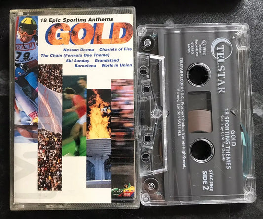 GOLD, 18 Sporting Anthems, Telstar, STAC 2563, Vintage Cassette Magretro