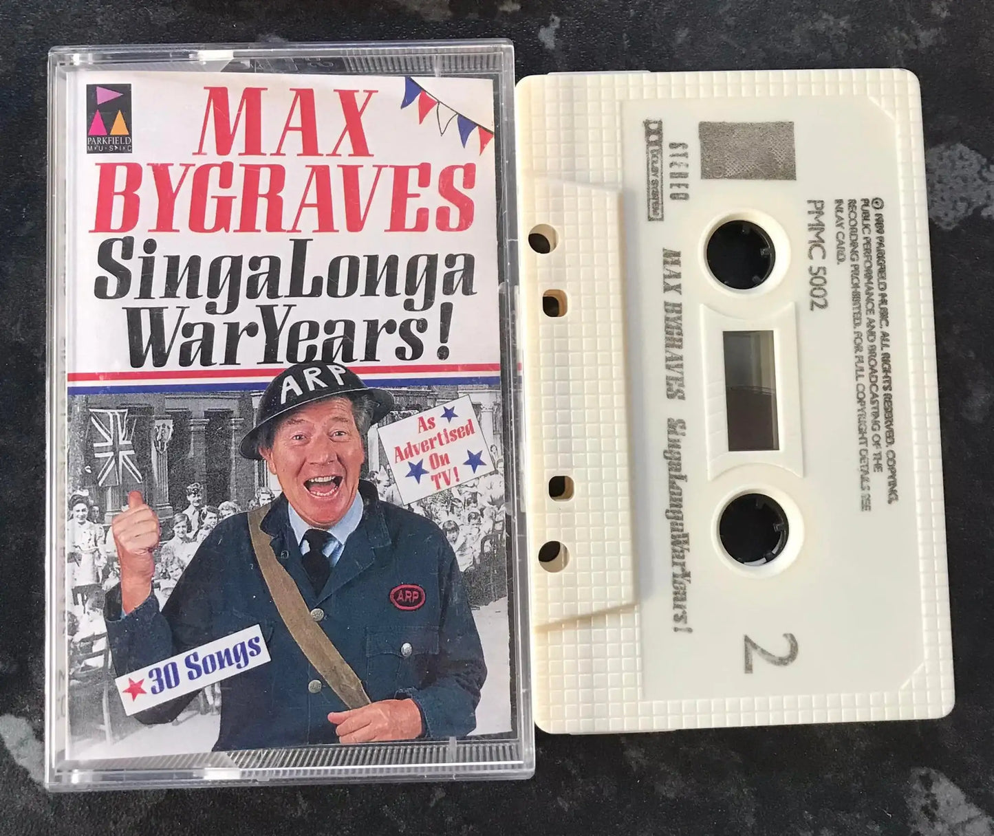 Max Bygraves, Singalonga Waryears! Album, parkfield, pmmc 5002, Vintage Cassette Magretro