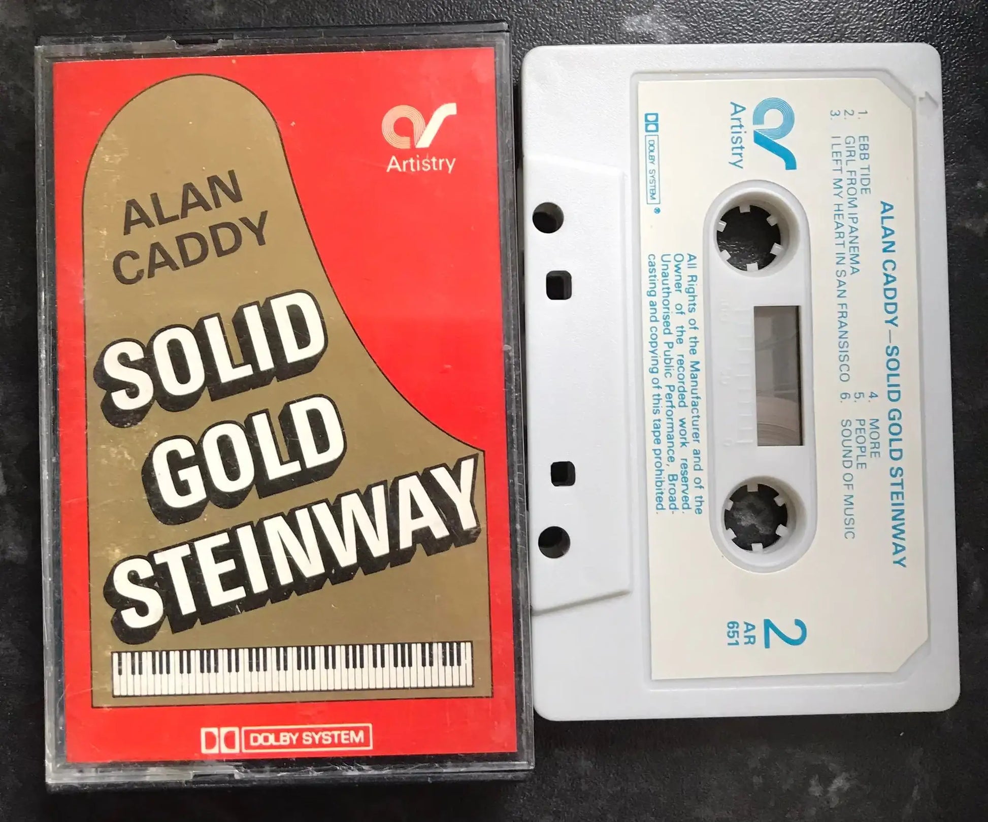 Solid Gold Steinway Album, Alan Caddy, Artistry Label, AR 651, Vintage Cassette Magretro