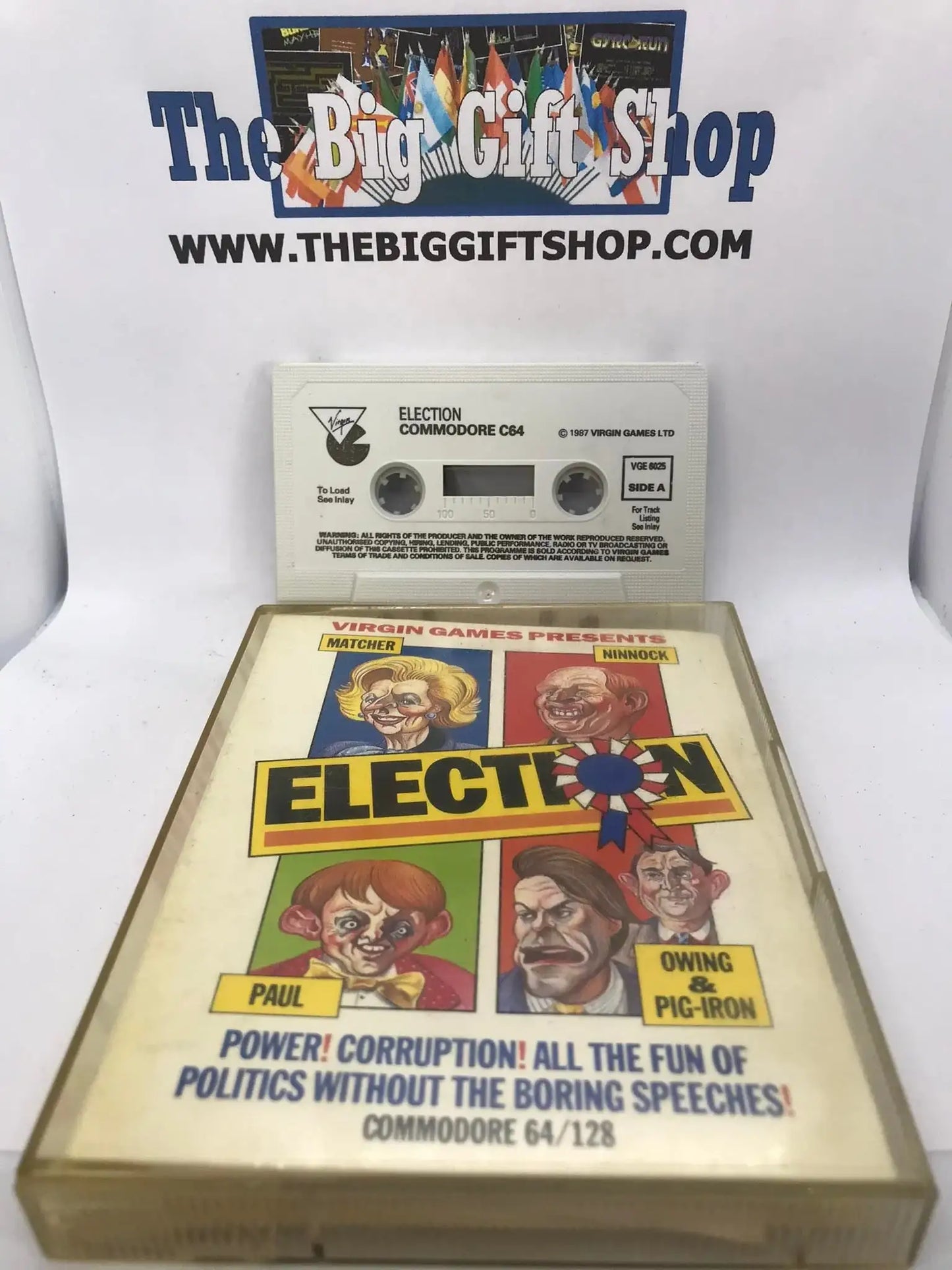 Election, C64, Released by Virgin games Ltd (SUPER RARE), WORKING Magretro