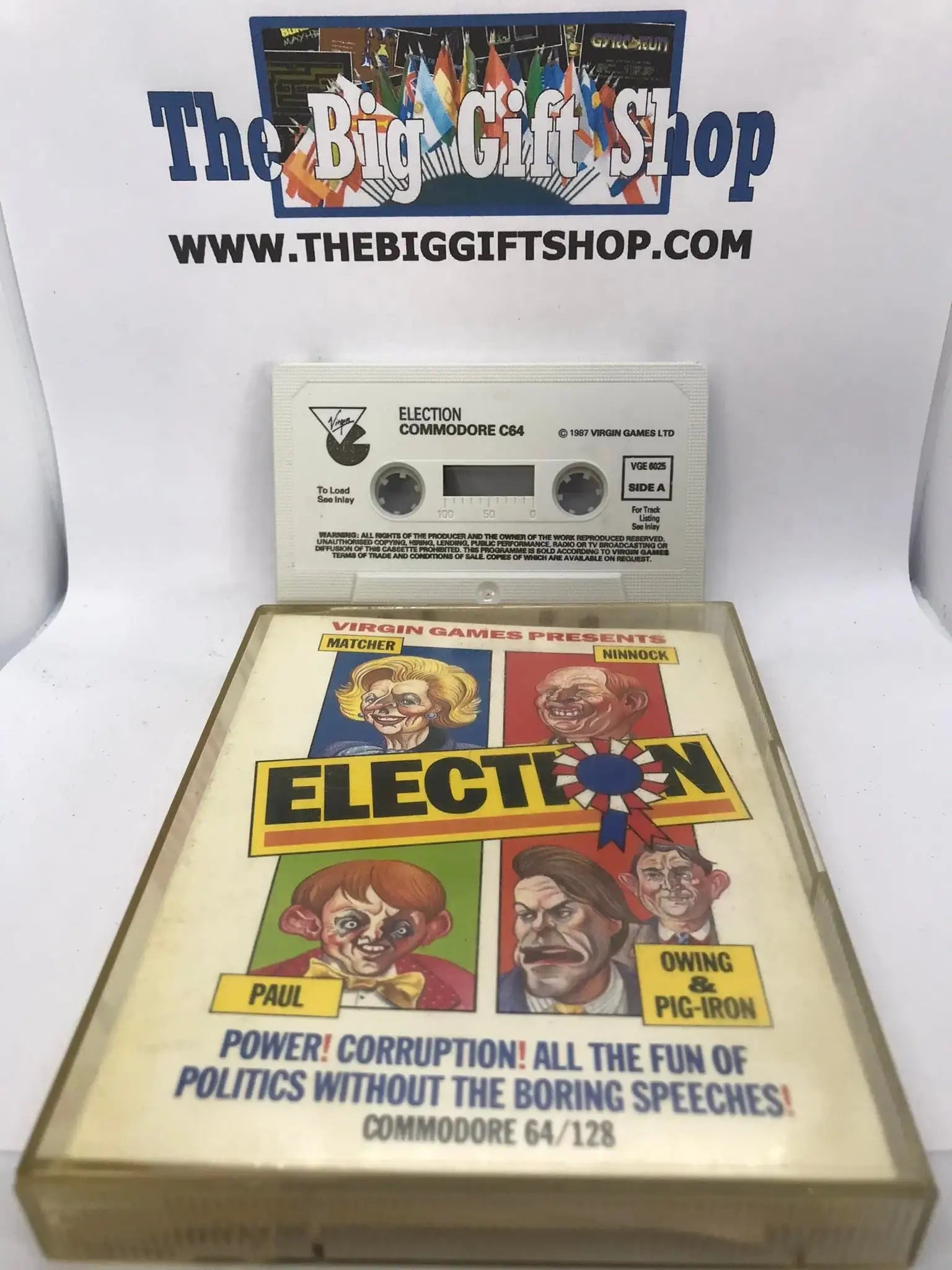 Election, C64, Released by Virgin games Ltd (SUPER RARE), WORKING Magretro