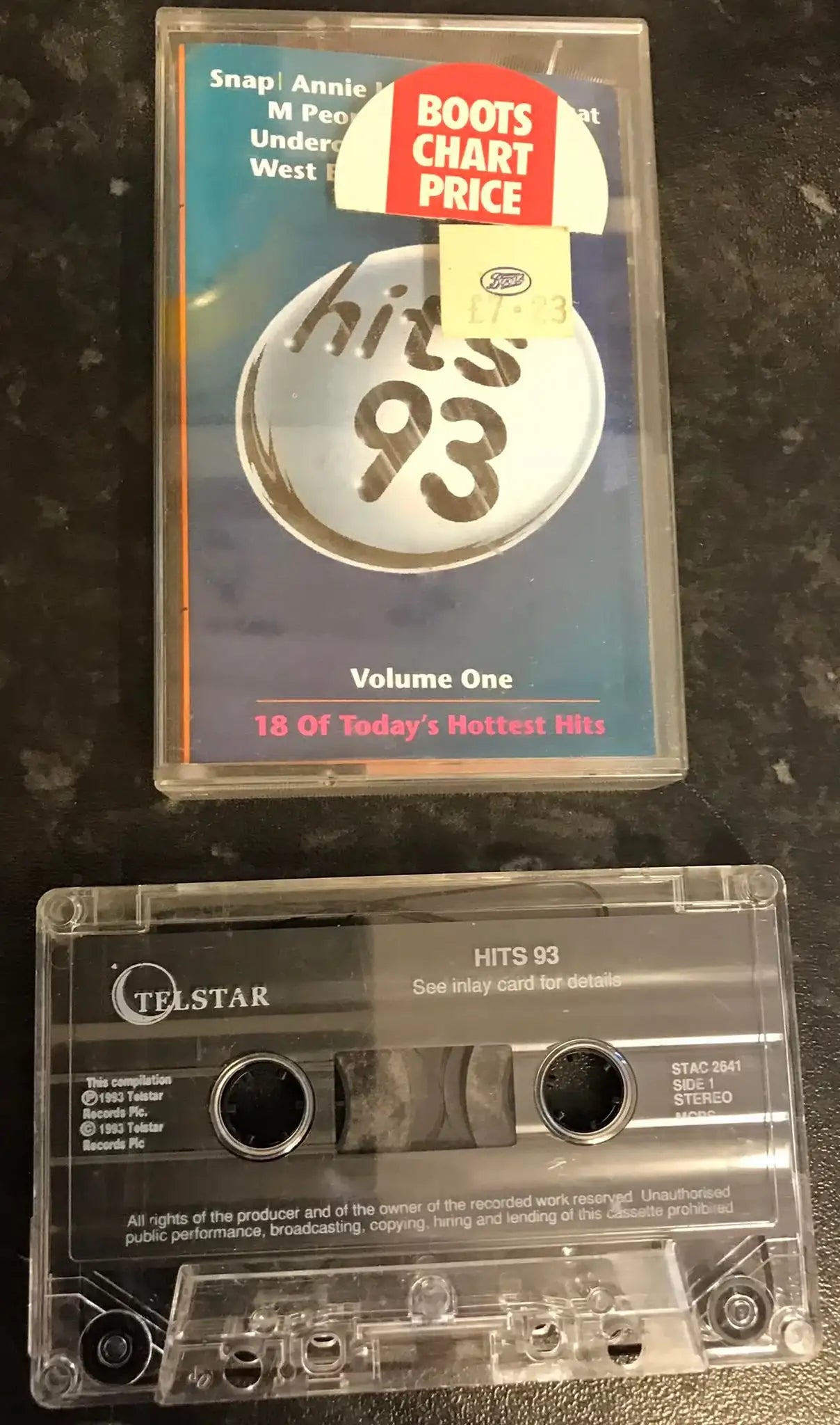 Hits 93 Album, Volume One, Telstar, STAC 2641, Vintage Cassette Magretro