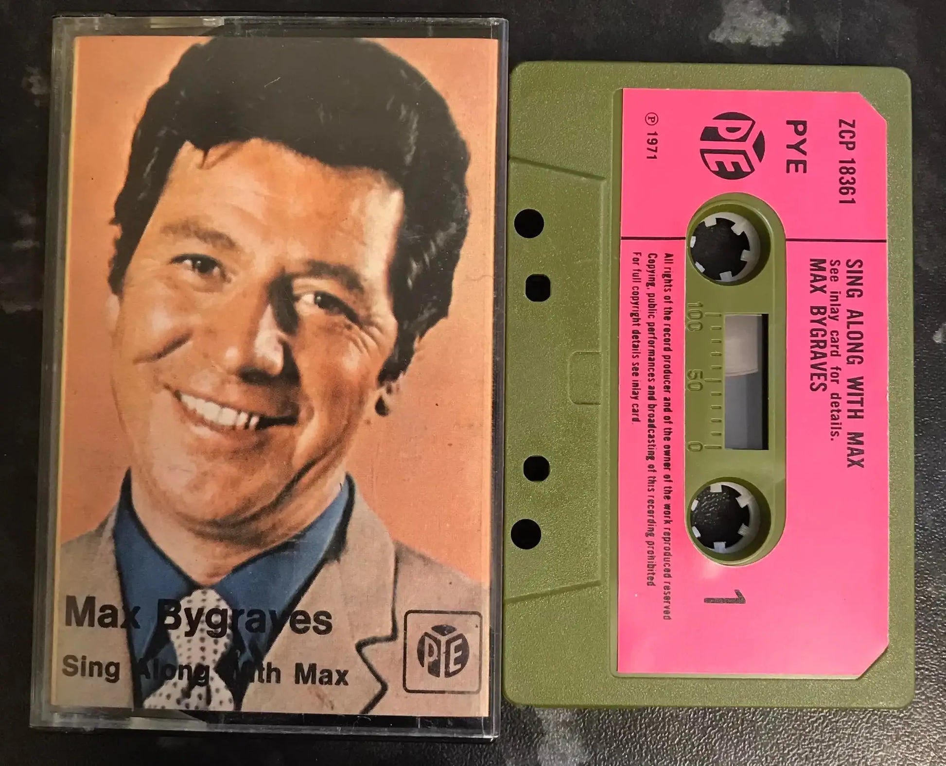 Max Bygraves, Sing Along with Max Album, 1971, PYE, ZCP 18361, Vintage Cassette Magretro
