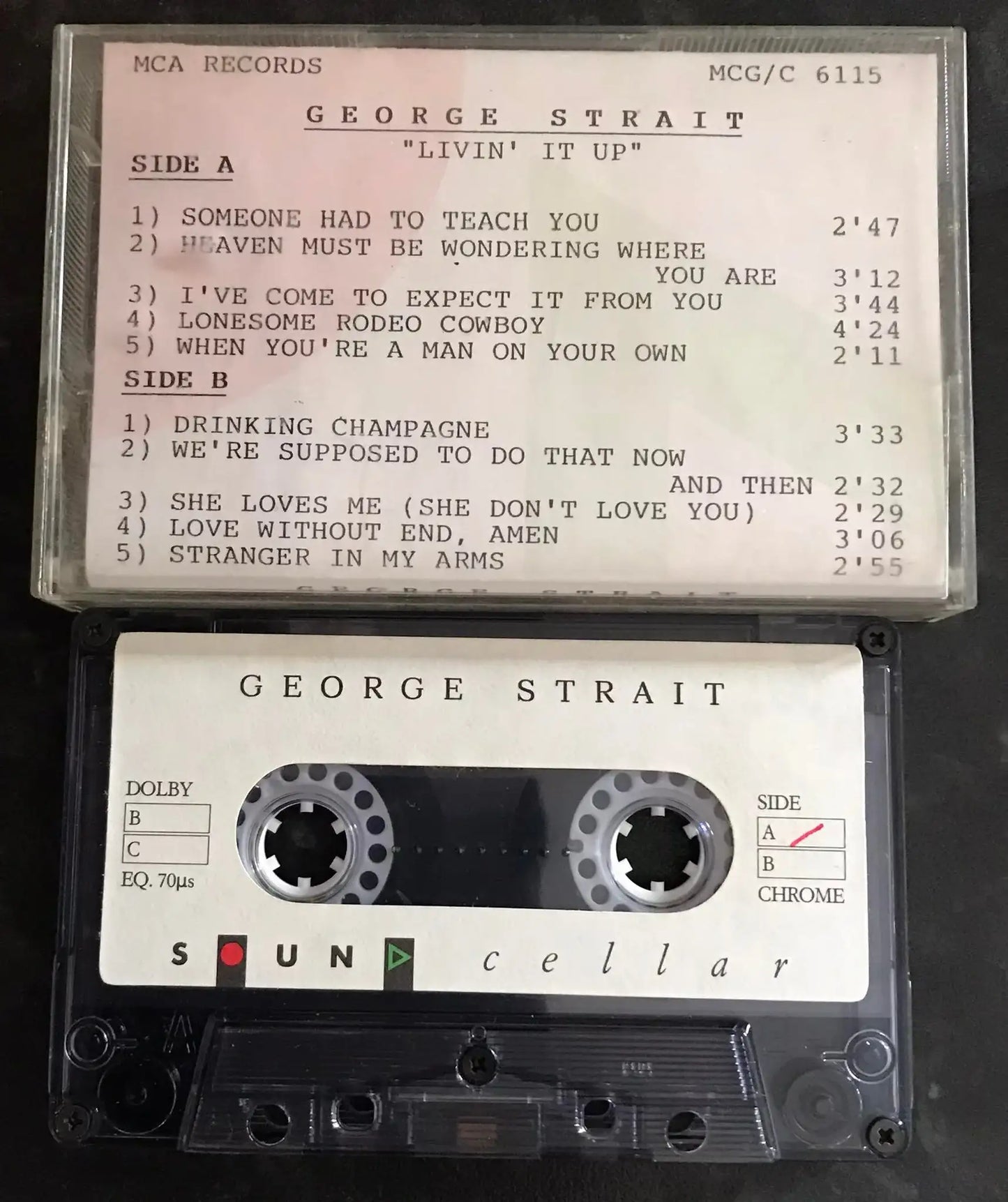 George Strait, Livin' It Up Album , MCA, MCG/C 6115, Vintage Cassette Magretro