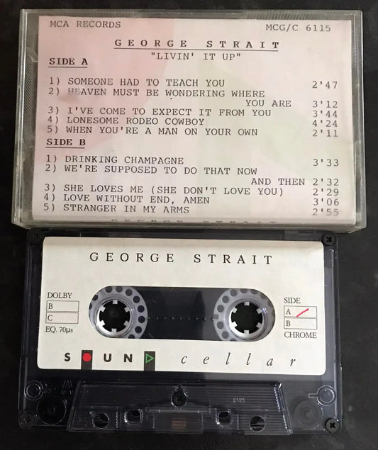 George Strait, Livin' It Up Album , MCA, MCG/C 6115, Vintage Cassette Magretro
