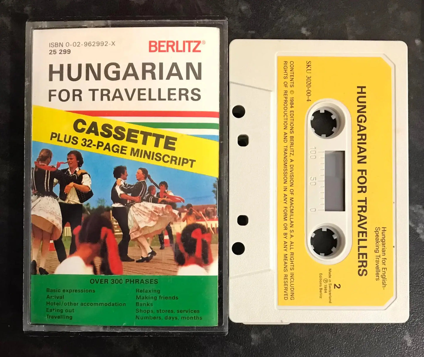 Berlitz, Hungarian for Travellers Language Course, 25 299, Vintage Cassette Magretro