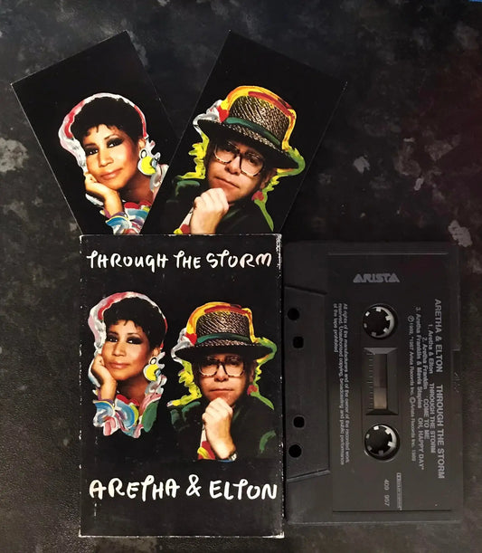 Aretha & Elton, Through The Storm Single, ARISTA LABEL, 409 957,Vintage Cassette Magretro