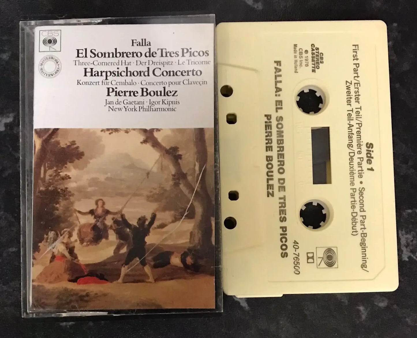 Falla, El Sombrero De Tres Picos, Pierre Boulez, CBS, 40-76500, Vintage Cassette Magretro