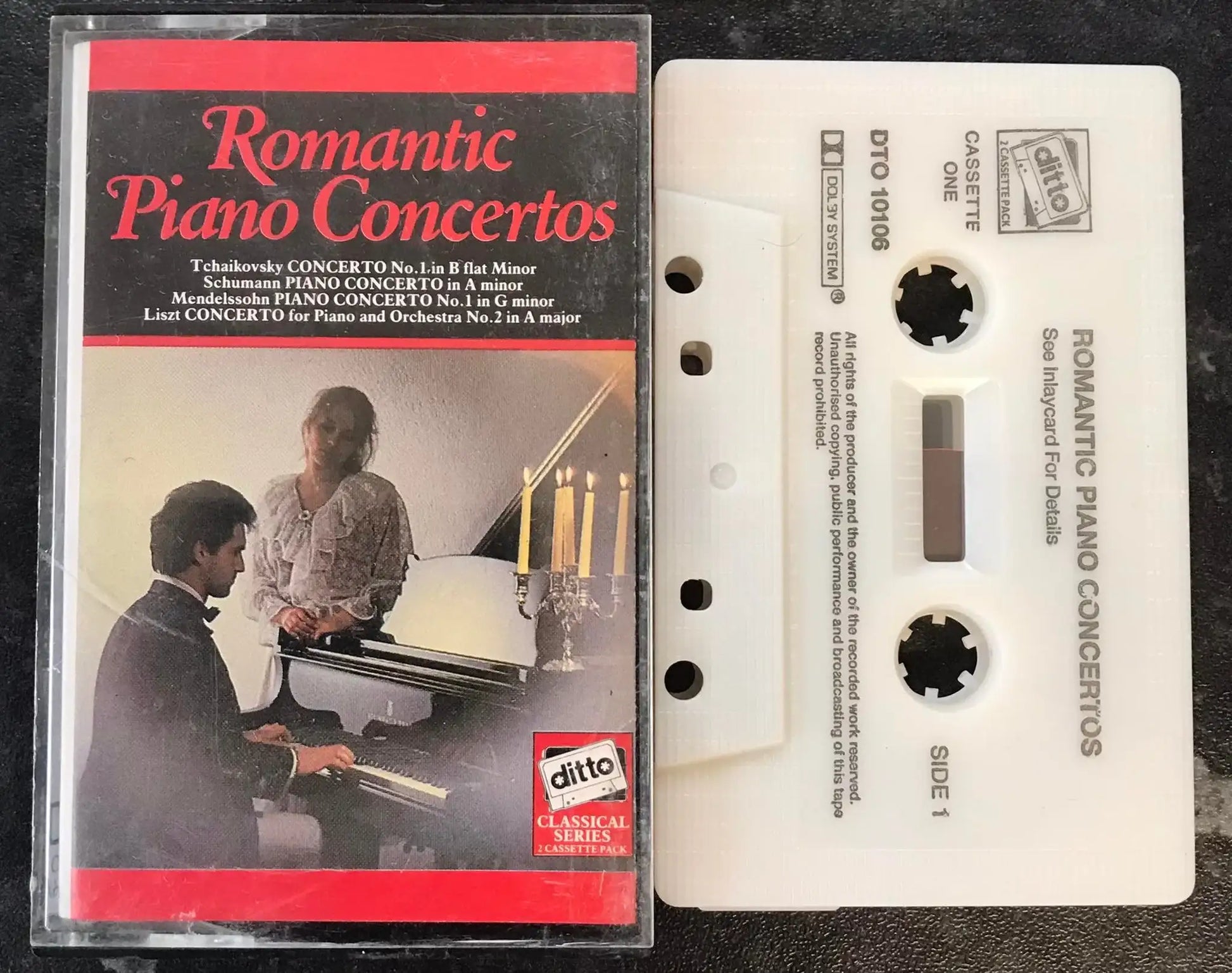 Romantic Piano Concertos Cassette One, Ditto, DTO 10106, Vintage Cassette Magretro