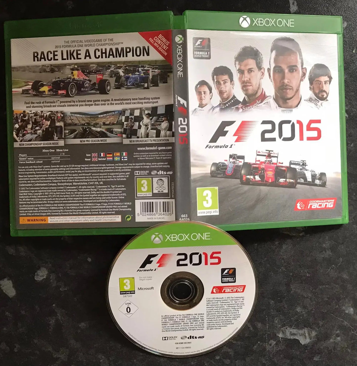f1 2015, Xbox One Game, UK PAL Magretro