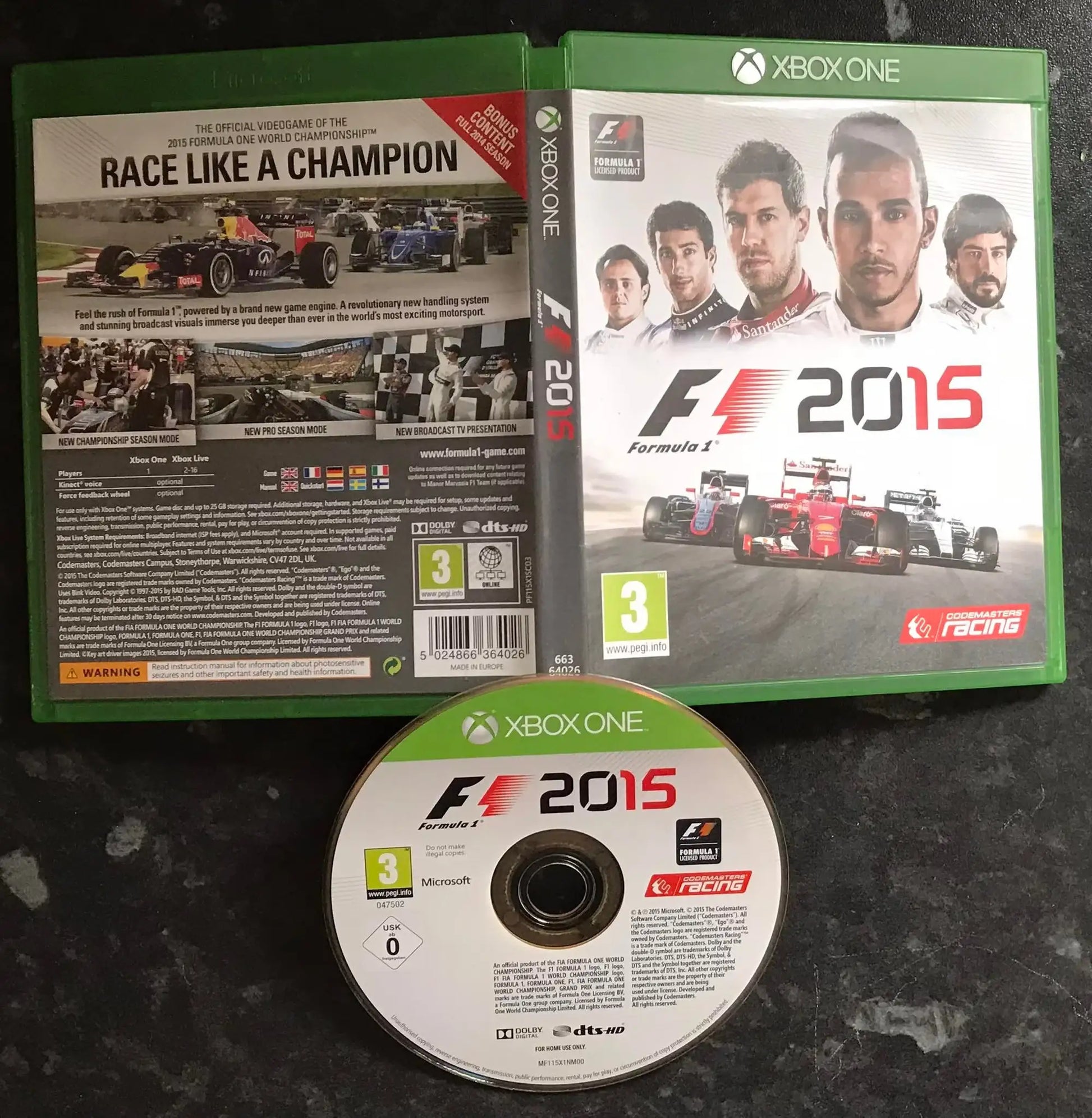 f1 2015, Xbox One Game, UK PAL Magretro