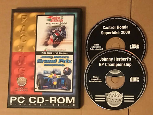 Johnny Herberts Grand Prix & Castrol Honda Superbike 2000 - PC GAME CD rom Magretro