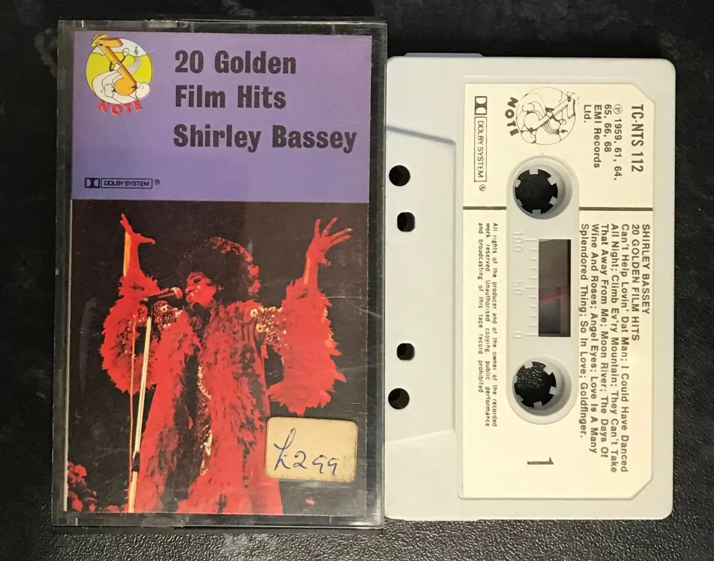 Shirley Bassey 20 Golden Film Hits Album, EMI, NOTE, TC-NTS 112,Vintage Cassette Magretro