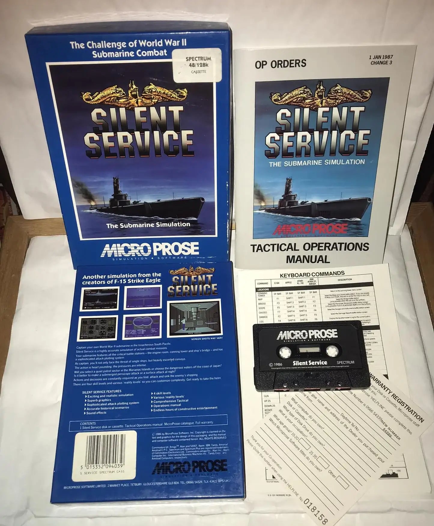 Silent Service Big Box, ZX Spectrum by Microprose, WORKING Magretro