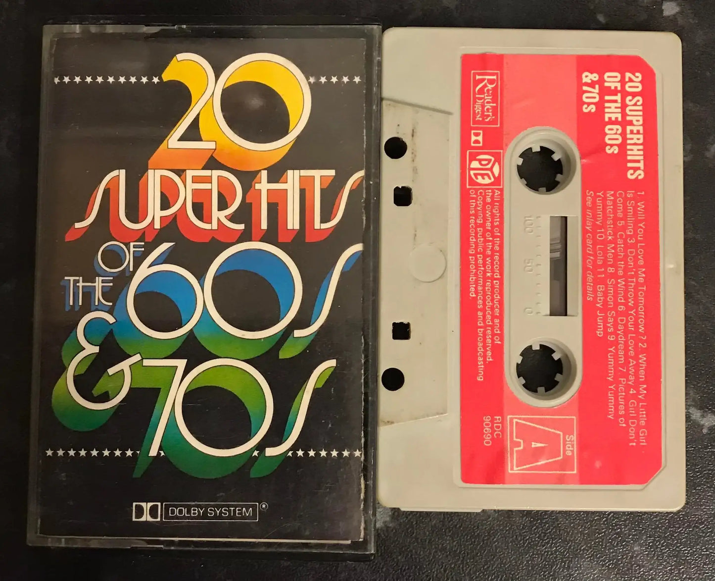 20 Super Hits of the 60's and 70's, Reader's Digest, RDC 9069, Vintage Cassette Magretro