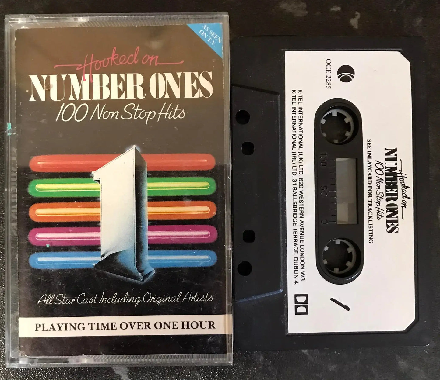 Hooked on Number Ones, 100 Non Stop Hits, OCE 2285, K-Tel, Vintage Cassette Magretro