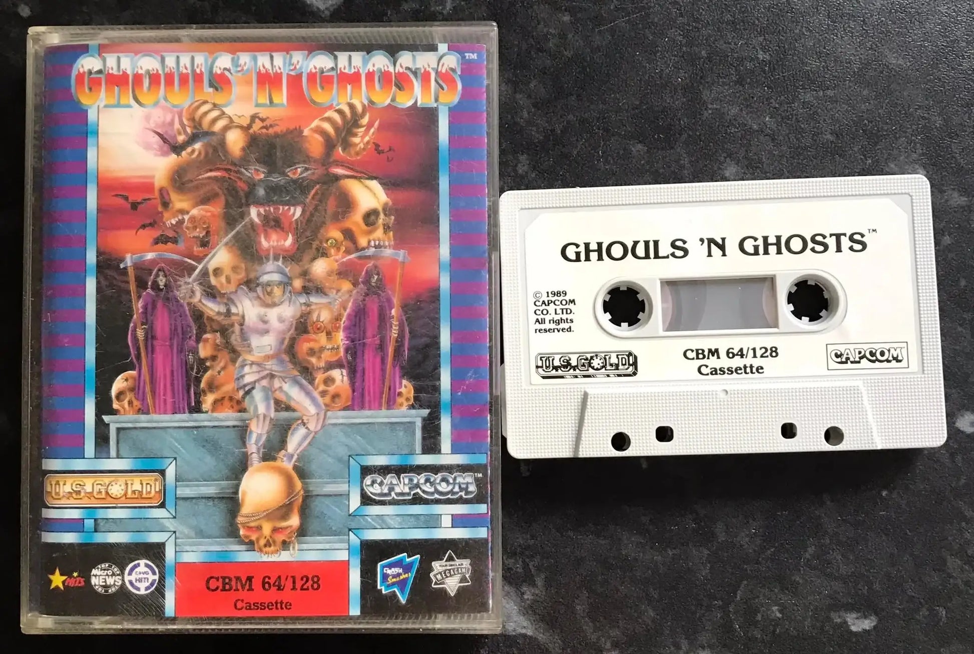 Ghouls 'N' Ghosts, C64 game by US Gold Software, Capcom, RARE Magretro